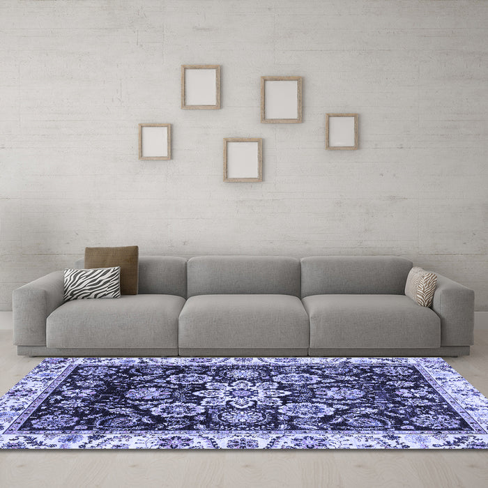 Machine Washable Abstract Blue Modern Rug in a Living Room, wshabs3118blu