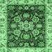 Square Machine Washable Abstract Emerald Green Modern Area Rugs, wshabs3118emgrn