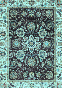 Abstract Light Blue Modern Rug, abs3118lblu