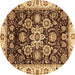 Round Machine Washable Abstract Brown Modern Rug, wshabs3118brn