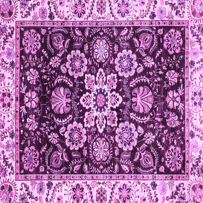 Square Machine Washable Abstract Purple Modern Area Rugs, wshabs3118pur
