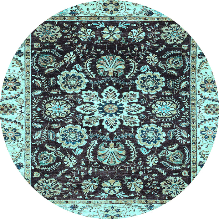Round Machine Washable Abstract Light Blue Modern Rug, wshabs3118lblu