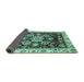 Sideview of Abstract Turquoise Modern Rug, abs3118turq