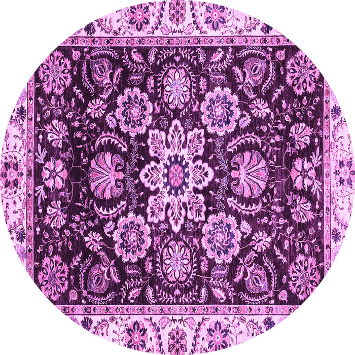 Round Abstract Purple Modern Rug, abs3118pur