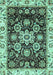 Machine Washable Abstract Turquoise Modern Area Rugs, wshabs3118turq