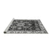 Sideview of Machine Washable Abstract Gray Modern Rug, wshabs3118gry