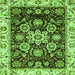 Square Abstract Green Modern Rug, abs3118grn