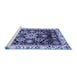 Sideview of Machine Washable Abstract Blue Modern Rug, wshabs3118blu