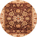 Round Abstract Orange Modern Rug, abs3118org