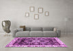 Machine Washable Abstract Purple Modern Area Rugs in a Living Room, wshabs3118pur