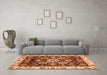 Machine Washable Abstract Orange Modern Area Rugs in a Living Room, wshabs3118org