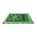 Sideview of Machine Washable Abstract Emerald Green Modern Area Rugs, wshabs3118emgrn