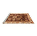 Sideview of Machine Washable Abstract Orange Modern Area Rugs, wshabs3118org