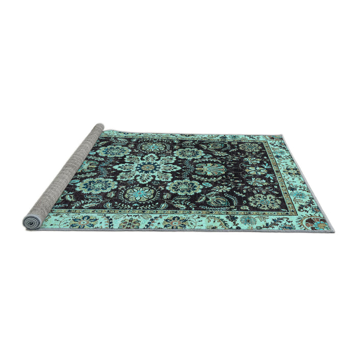 Sideview of Machine Washable Abstract Light Blue Modern Rug, wshabs3118lblu