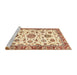 Sideview of Machine Washable Abstract Red Rug, wshabs3119