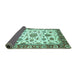 Sideview of Abstract Turquoise Modern Rug, abs3119turq