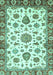 Machine Washable Abstract Turquoise Modern Area Rugs, wshabs3119turq