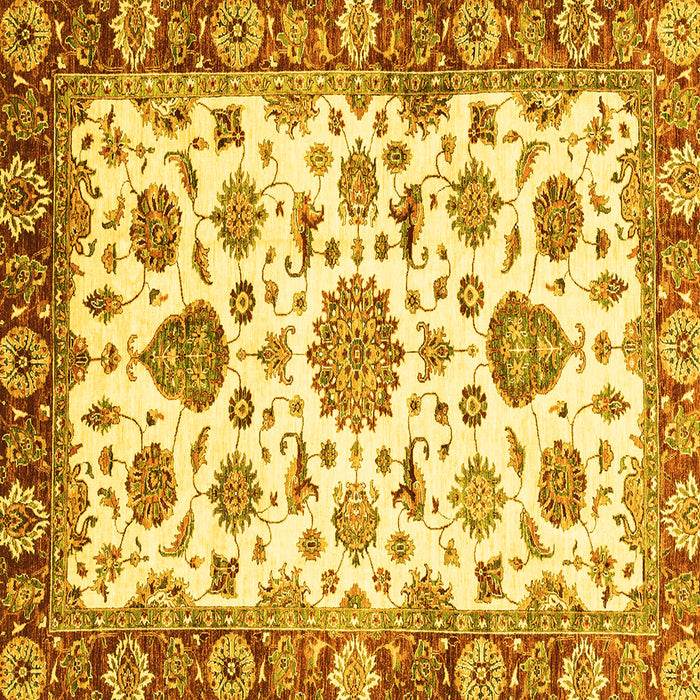 Square Abstract Yellow Modern Rug, abs3119yw