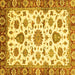 Square Abstract Yellow Modern Rug, abs3119yw