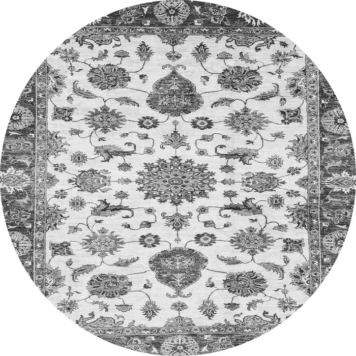 Round Abstract Gray Modern Rug, abs3119gry