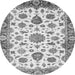 Round Abstract Gray Modern Rug, abs3119gry