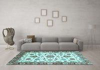 Machine Washable Abstract Light Blue Modern Rug, wshabs3119lblu