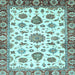 Square Abstract Light Blue Modern Rug, abs3119lblu