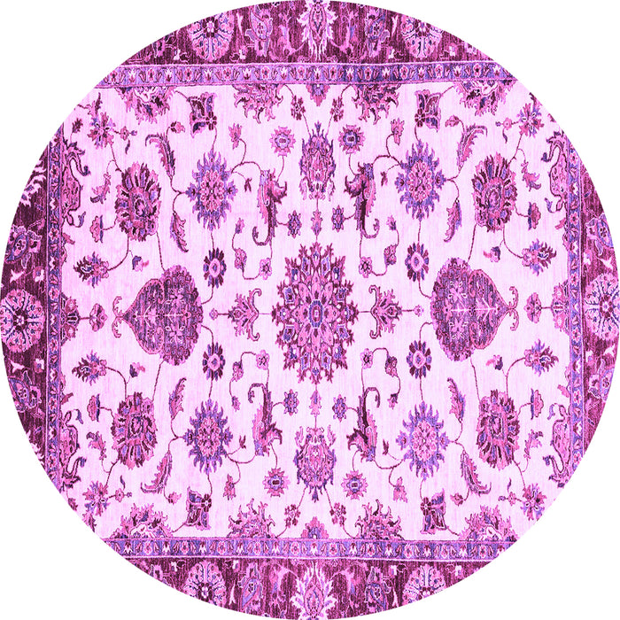 Round Machine Washable Abstract Purple Modern Area Rugs, wshabs3119pur
