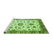 Sideview of Machine Washable Abstract Green Modern Area Rugs, wshabs3119grn