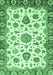 Machine Washable Abstract Emerald Green Modern Area Rugs, wshabs3119emgrn