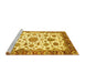 Sideview of Machine Washable Abstract Yellow Modern Rug, wshabs3119yw