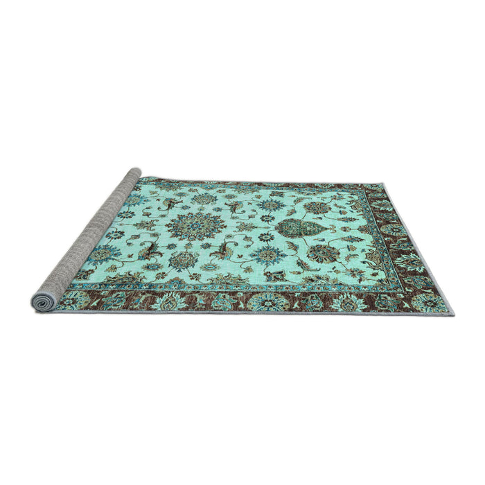 Sideview of Machine Washable Abstract Light Blue Modern Rug, wshabs3119lblu
