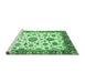 Sideview of Machine Washable Abstract Emerald Green Modern Area Rugs, wshabs3119emgrn