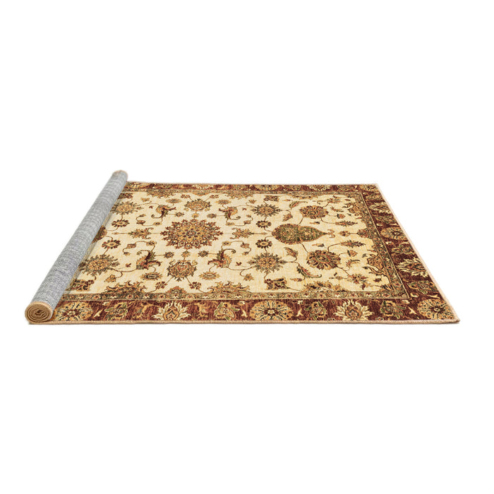 Sideview of Machine Washable Abstract Brown Modern Rug, wshabs3119brn
