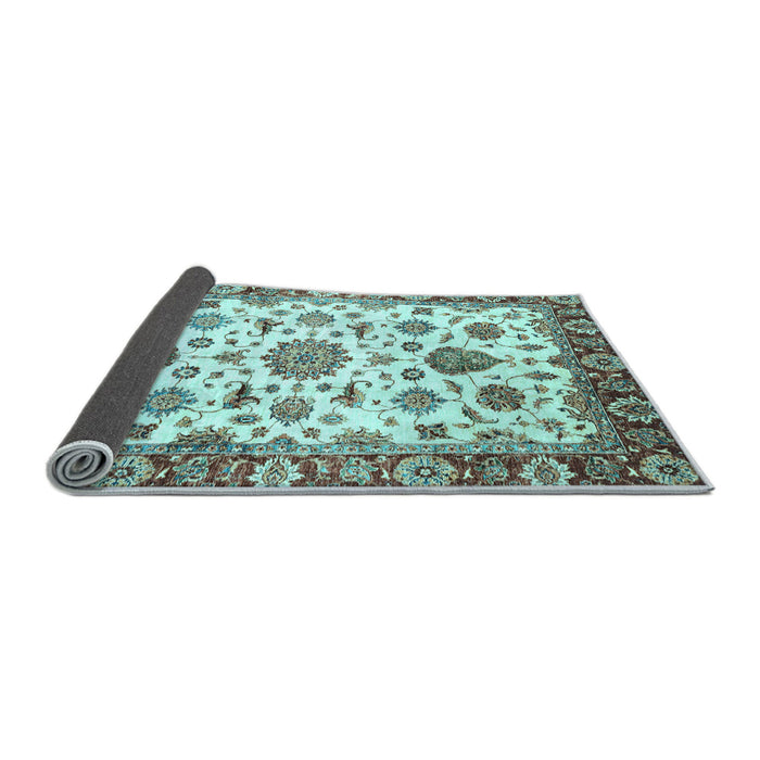 Sideview of Abstract Light Blue Modern Rug, abs3119lblu