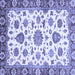 Square Abstract Blue Modern Rug, abs3119blu