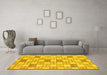 Machine Washable Abstract Yellow Modern Rug in a Living Room, wshabs311yw