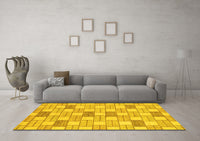 Machine Washable Abstract Yellow Modern Rug, wshabs311yw