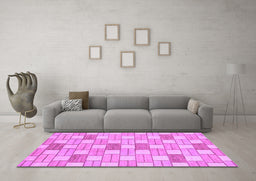 Machine Washable Abstract Purple Modern Area Rugs in a Living Room, wshabs311pur