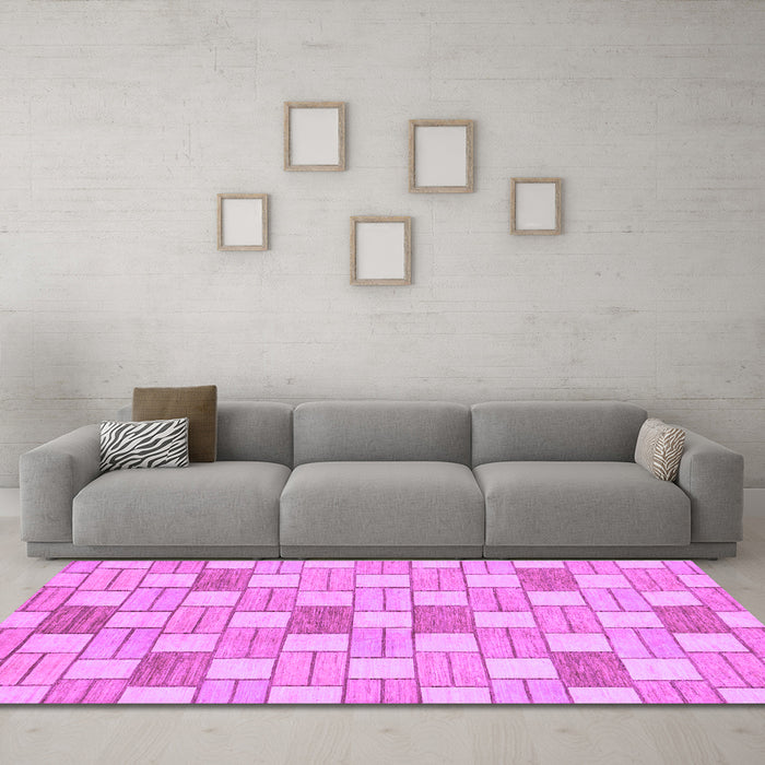 Machine Washable Abstract Purple Modern Area Rugs in a Living Room, wshabs311pur