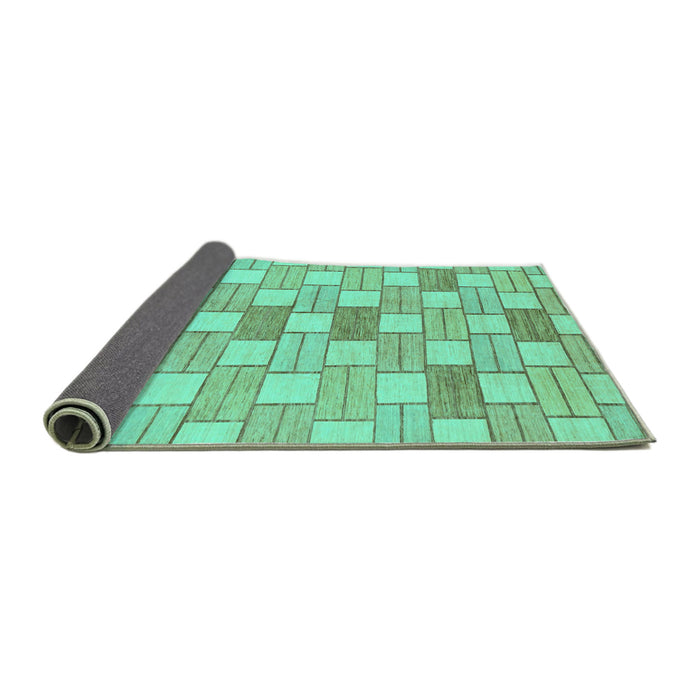 Sideview of Abstract Turquoise Modern Rug, abs311turq