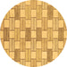 Round Abstract Brown Modern Rug, abs311brn