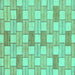 Square Abstract Turquoise Modern Rug, abs311turq