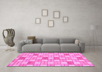 Machine Washable Abstract Pink Modern Rug, wshabs311pnk