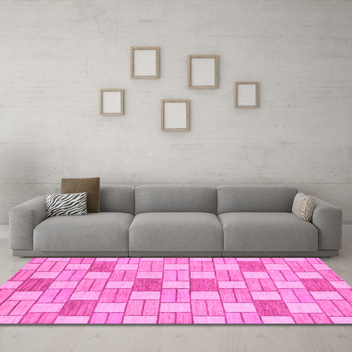 Machine Washable Abstract Pink Modern Rug in a Living Room, wshabs311pnk