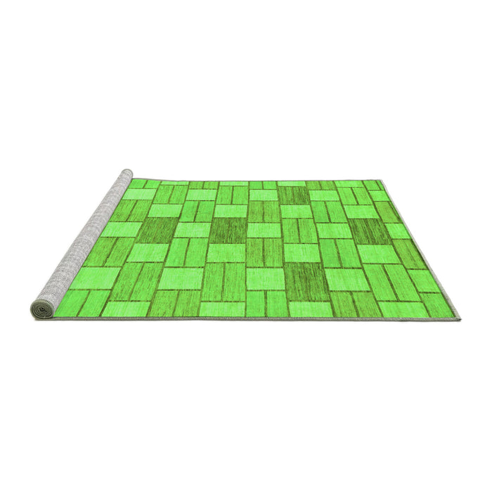 Sideview of Machine Washable Abstract Green Modern Area Rugs, wshabs311grn