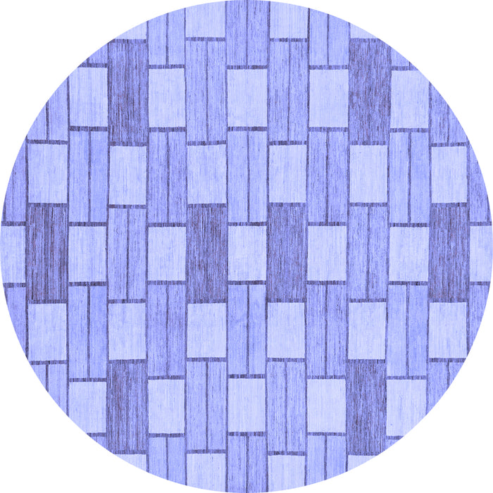Round Machine Washable Abstract Blue Modern Rug, wshabs311blu