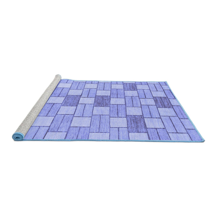 Sideview of Machine Washable Abstract Blue Modern Rug, wshabs311blu