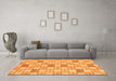 Machine Washable Abstract Orange Modern Area Rugs in a Living Room, wshabs311org