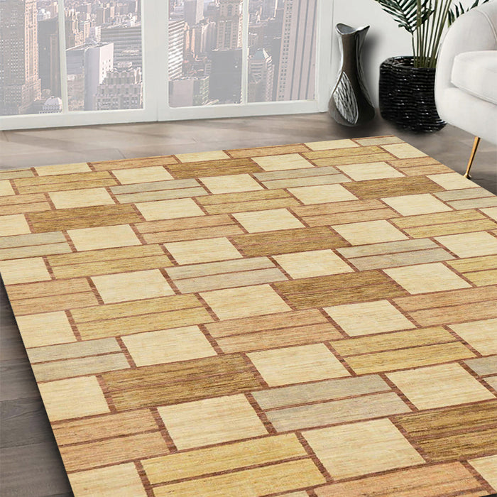 Machine Washable Abstract Orange Rug in a Family Room, wshabs311